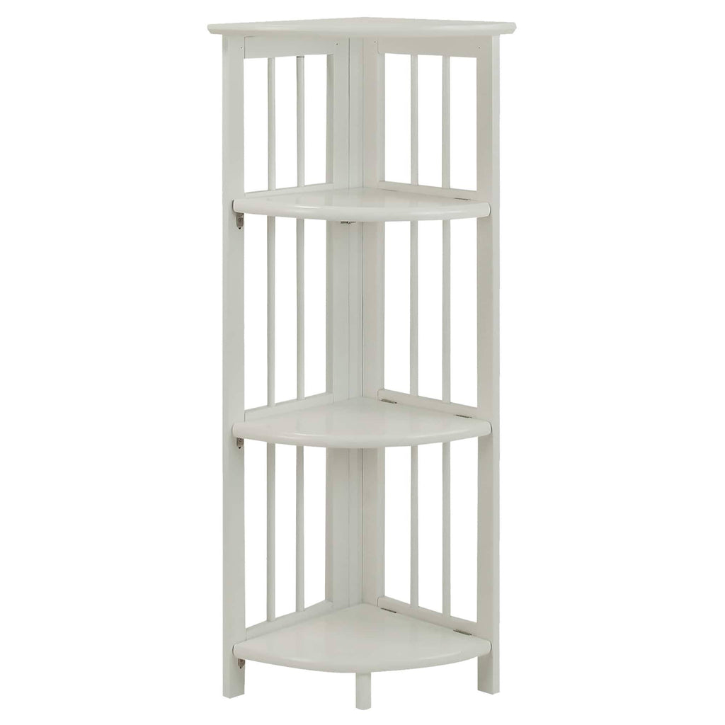 White 4 Tier Corner Folding Bookcase G707434