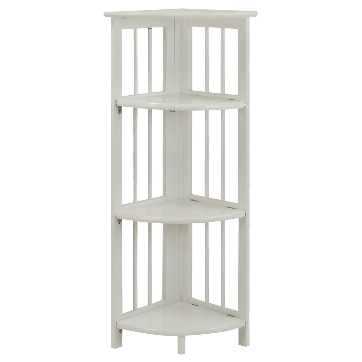 White 4 Tier Corner Folding Bookcase G707434