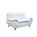 Faux Leather Pillow Top Arm Loveseat Cream White Z219