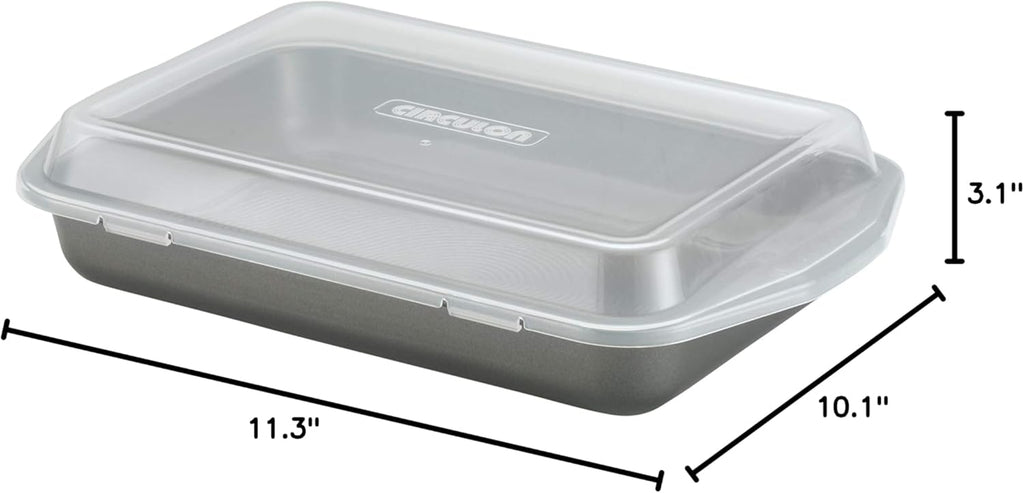 Nonstick Baking Pan With Lid, Rectangle - 9 Inch x 13 Inch, Gray D225