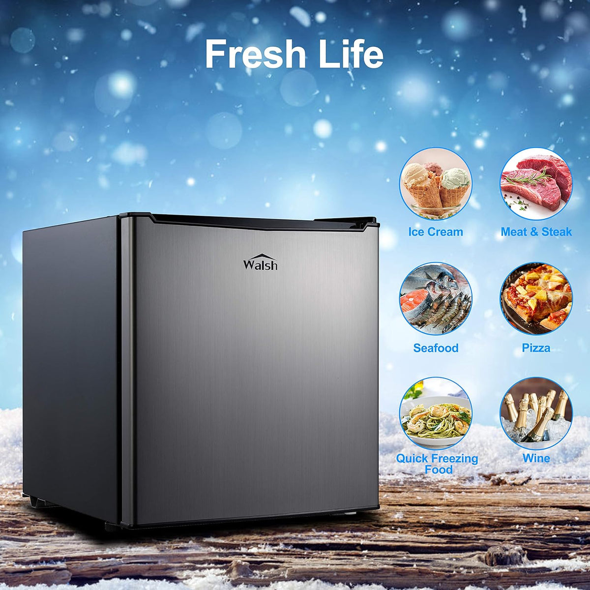 Compact Refrigerator, 1.7 Cu.Ft Single Door Fridge W159715