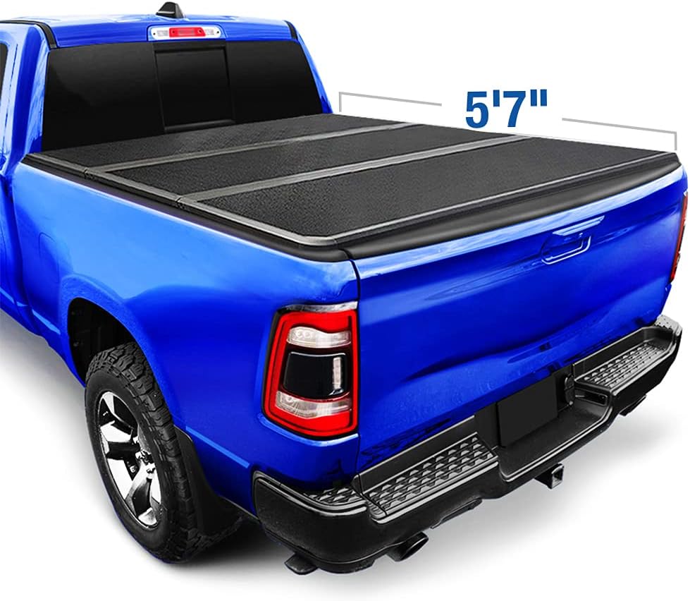 Soft Tri-Fold Truck Bed Tonneau Cover for 2019-2022 Ram 1500 New Body Style, 6'4" Bed (76") J524227
