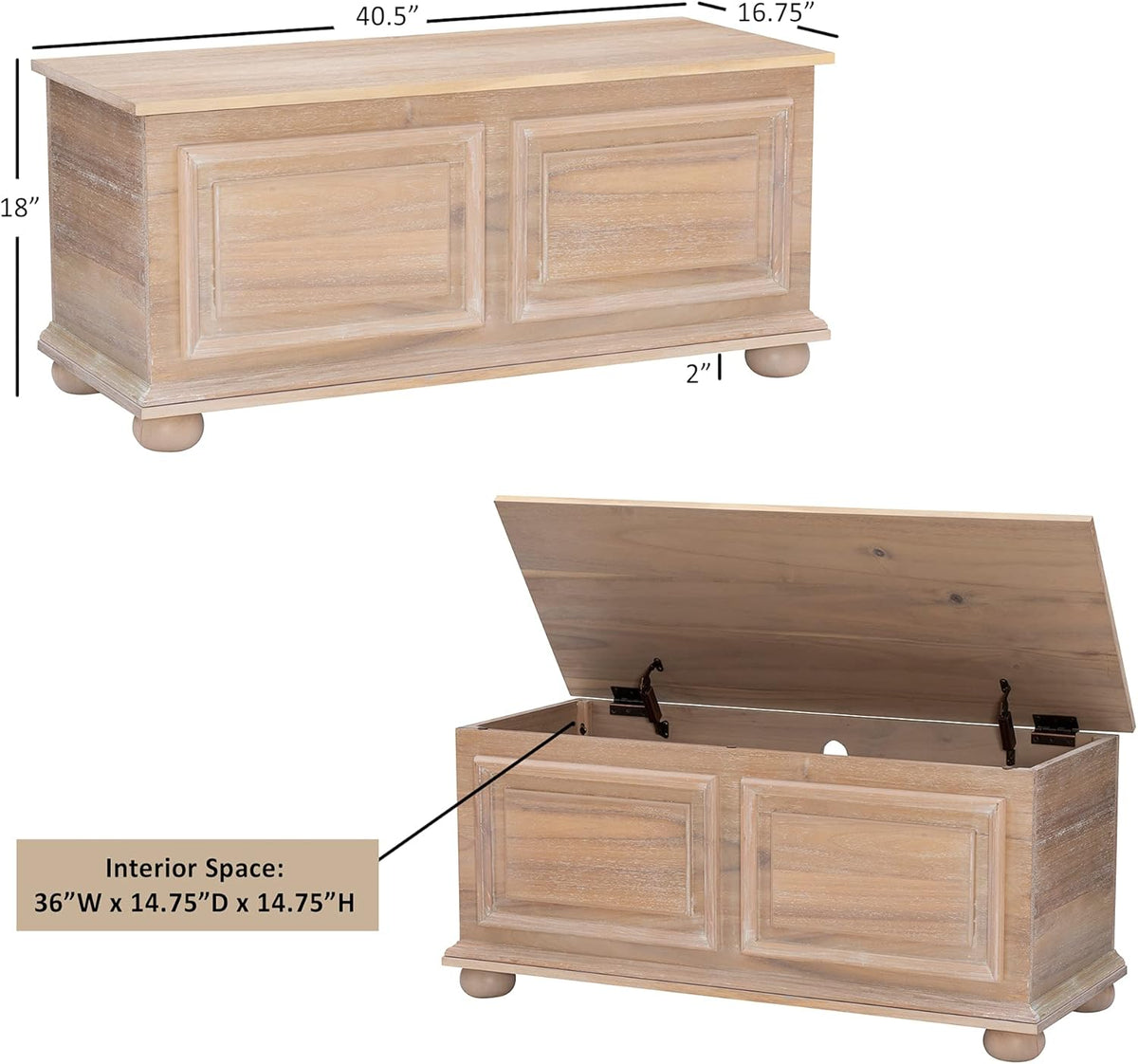 Natural Cedar Chest Bench J4490