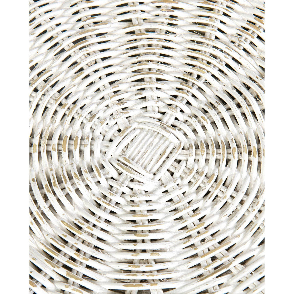 White Rattan Accent Table N9809