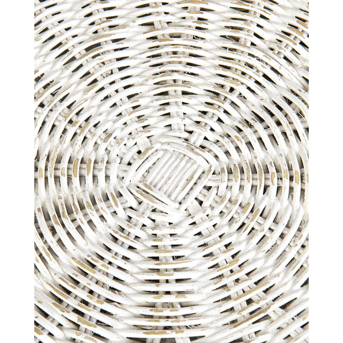 White Rattan Accent Table N9809