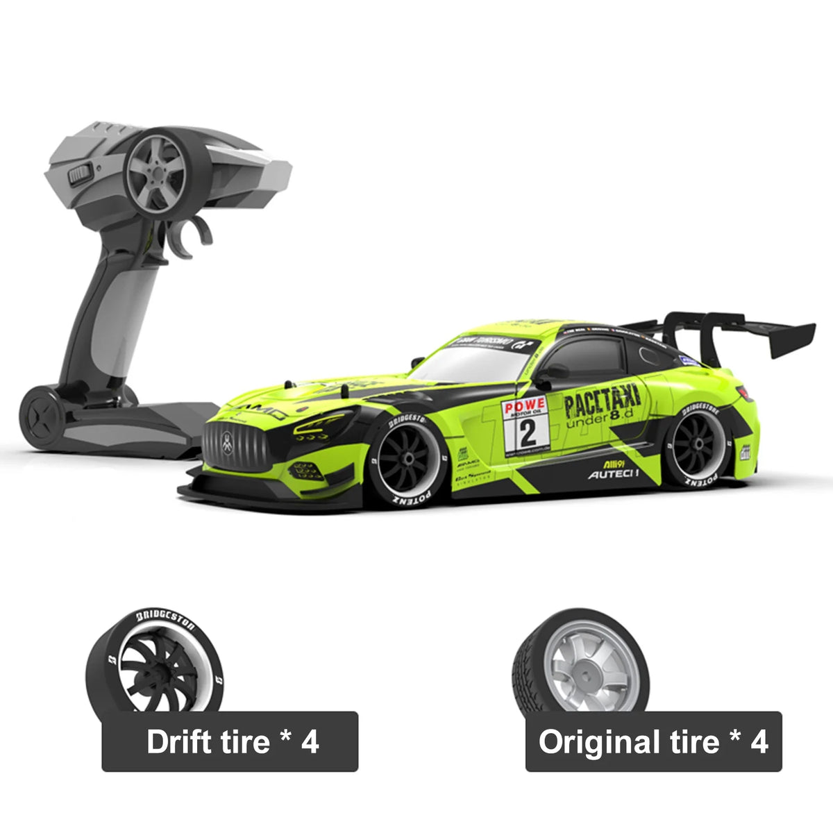 1/16 4WD RC Drift Car with LED Light 4 Replaceable Tires V767