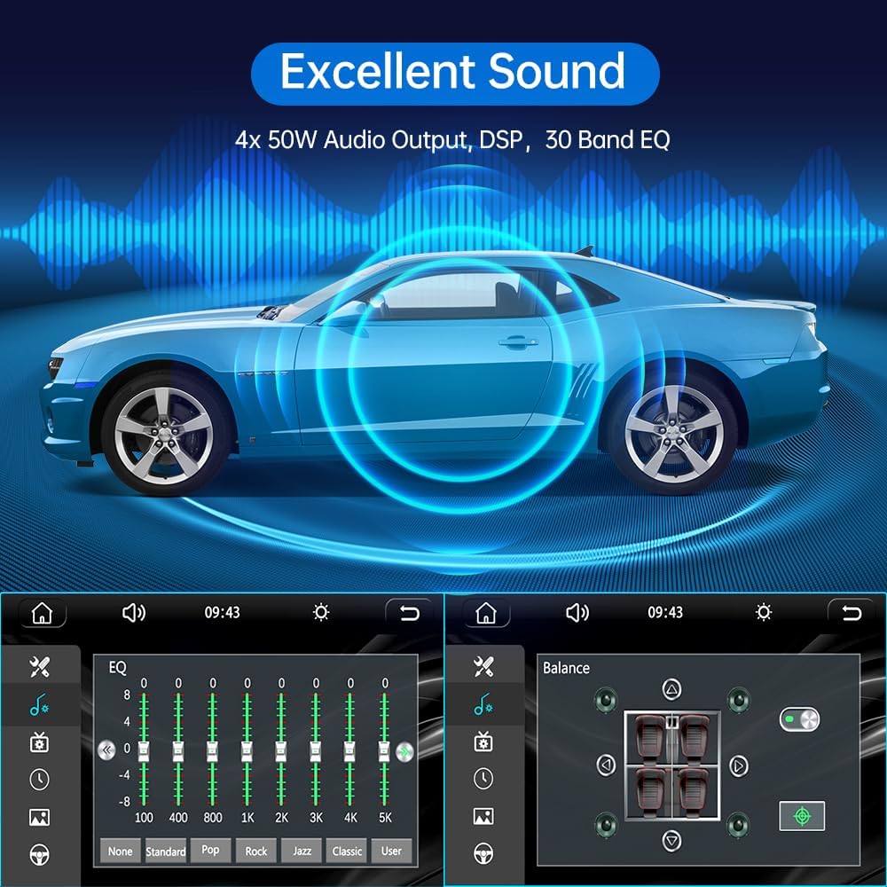 7 Inch Double Din Car Stereo with HD Touch Screen Bluetooth 5.2 S470