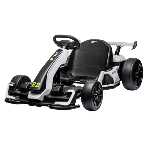 24V Electric Go Kart with 300W Motor, Eva Tire, White X3497