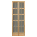 Traditional Divided Glass Unfinished Wood Bifold Door, 24x80.5, Brown U500