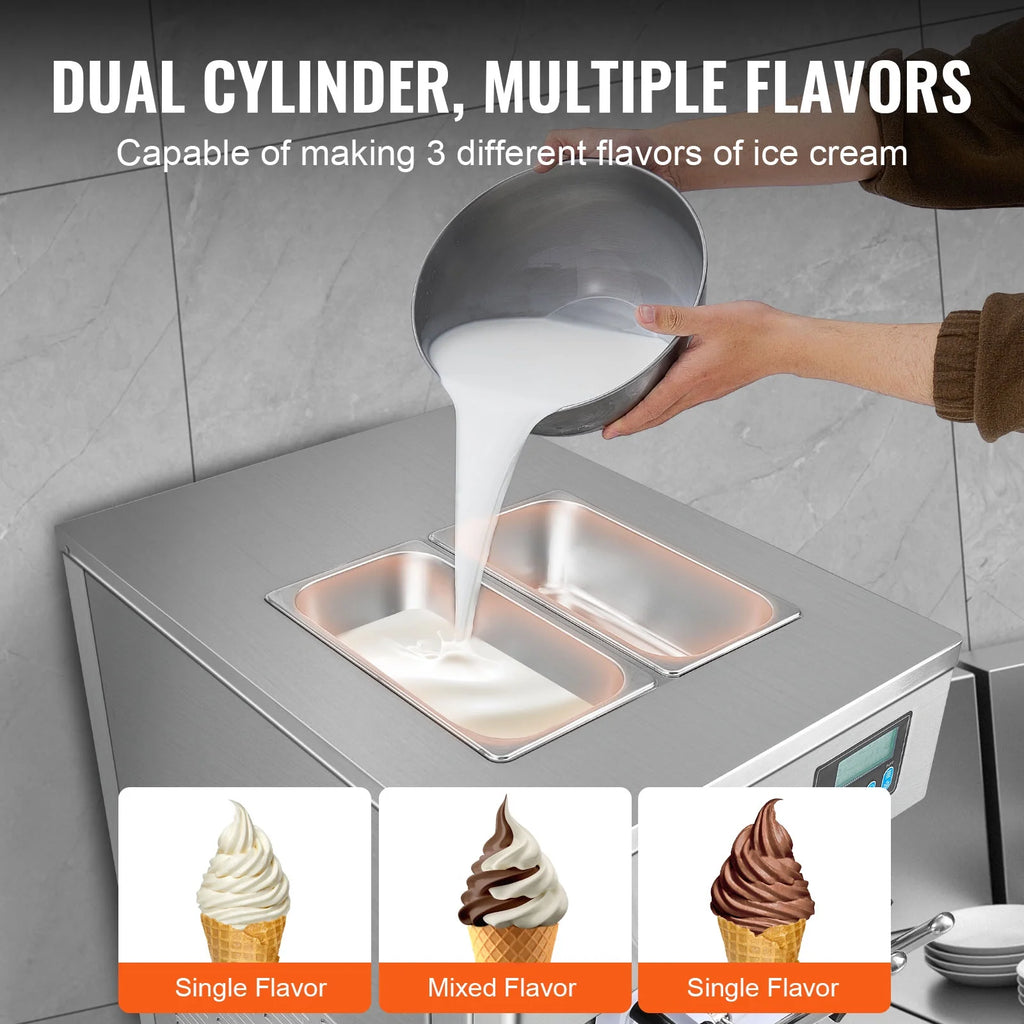 Commercial Soft Serve Ice Cream Machine 3 Flavor Countertop R77076