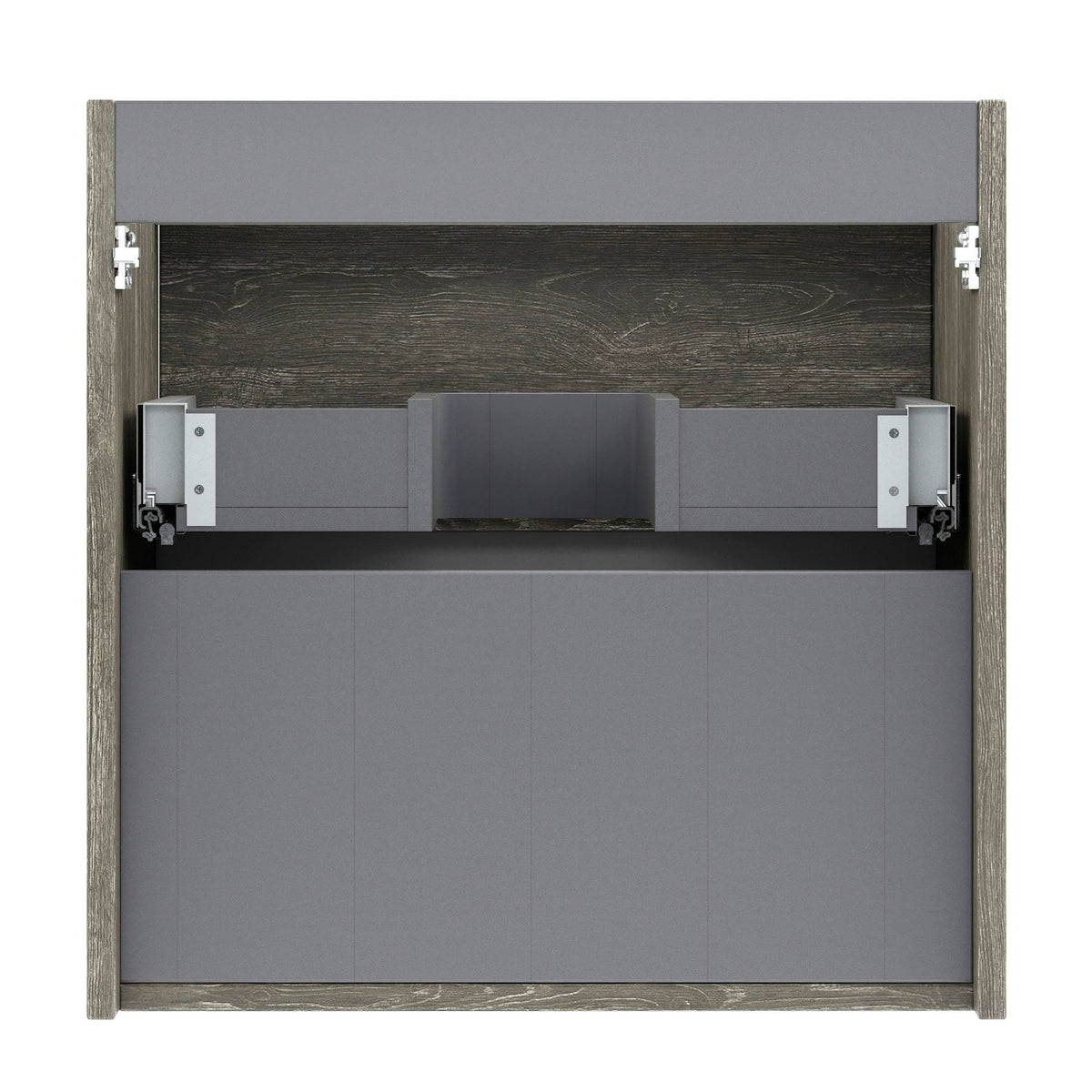 Charred Oak Wood 24 x 24 x 18 inch Bathroom Vanity Cabinet with Ceramic Top Sink Y838