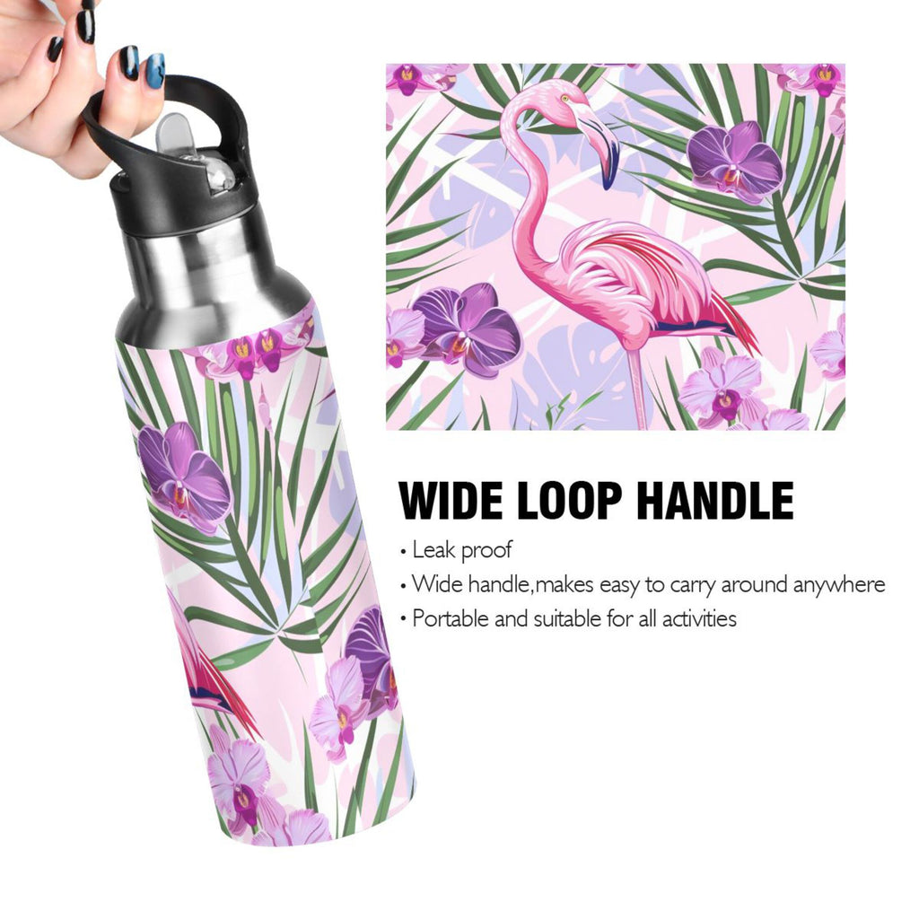 20 oz Insulated Stainless Steel Water Bottle with Straw Lid U4106