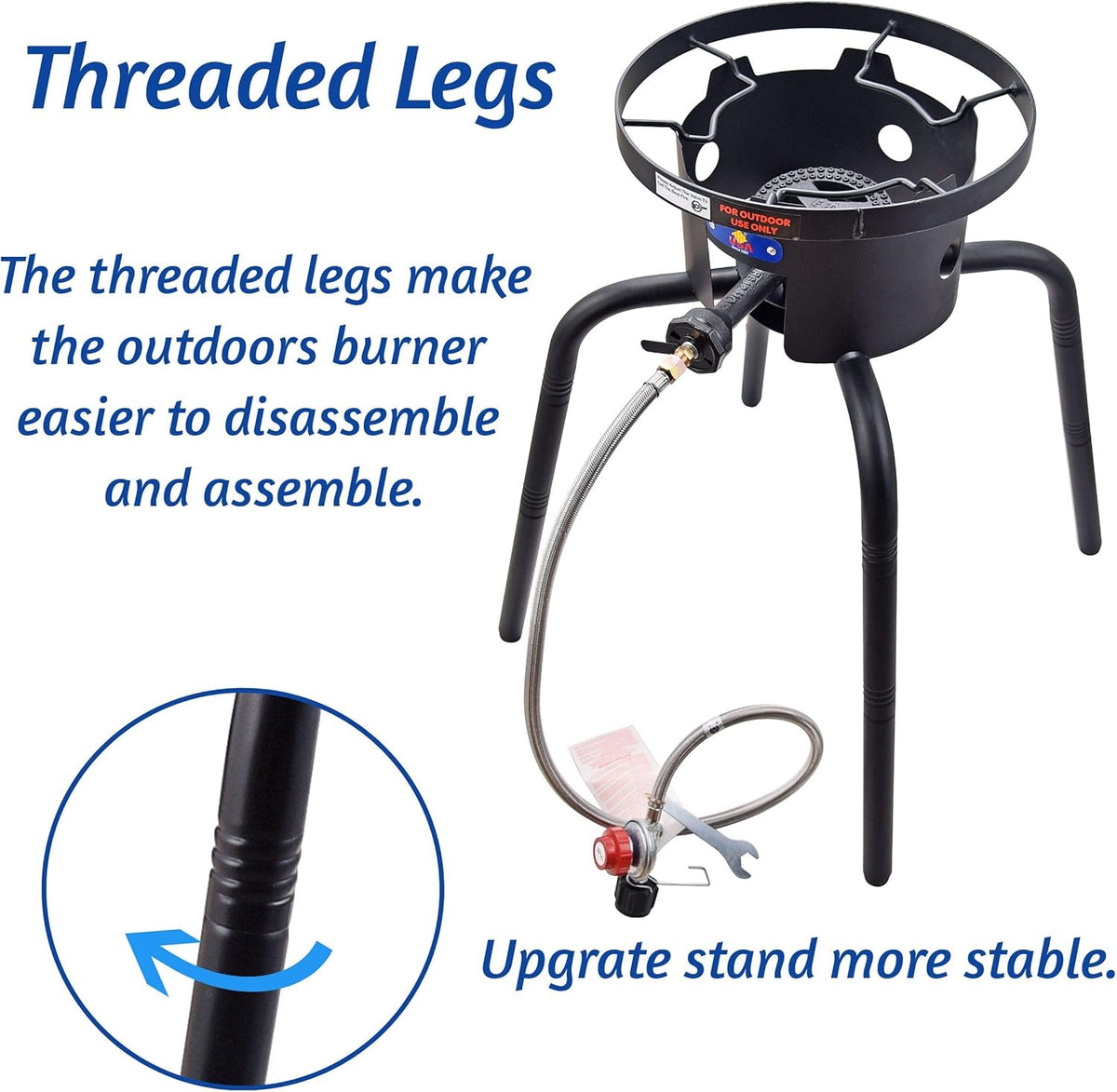 Single Burner Propane Stove with Adjustable Regulator & Hose B791566