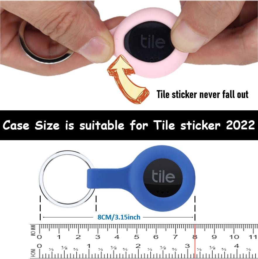 4 Packs Silicone Case for Tile Tracker Tag with Keychain (Black,Green,Pink,Blue) Q932450