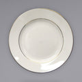 Gold Rim Ivory Stoneware Plate - 12/Case Q3785