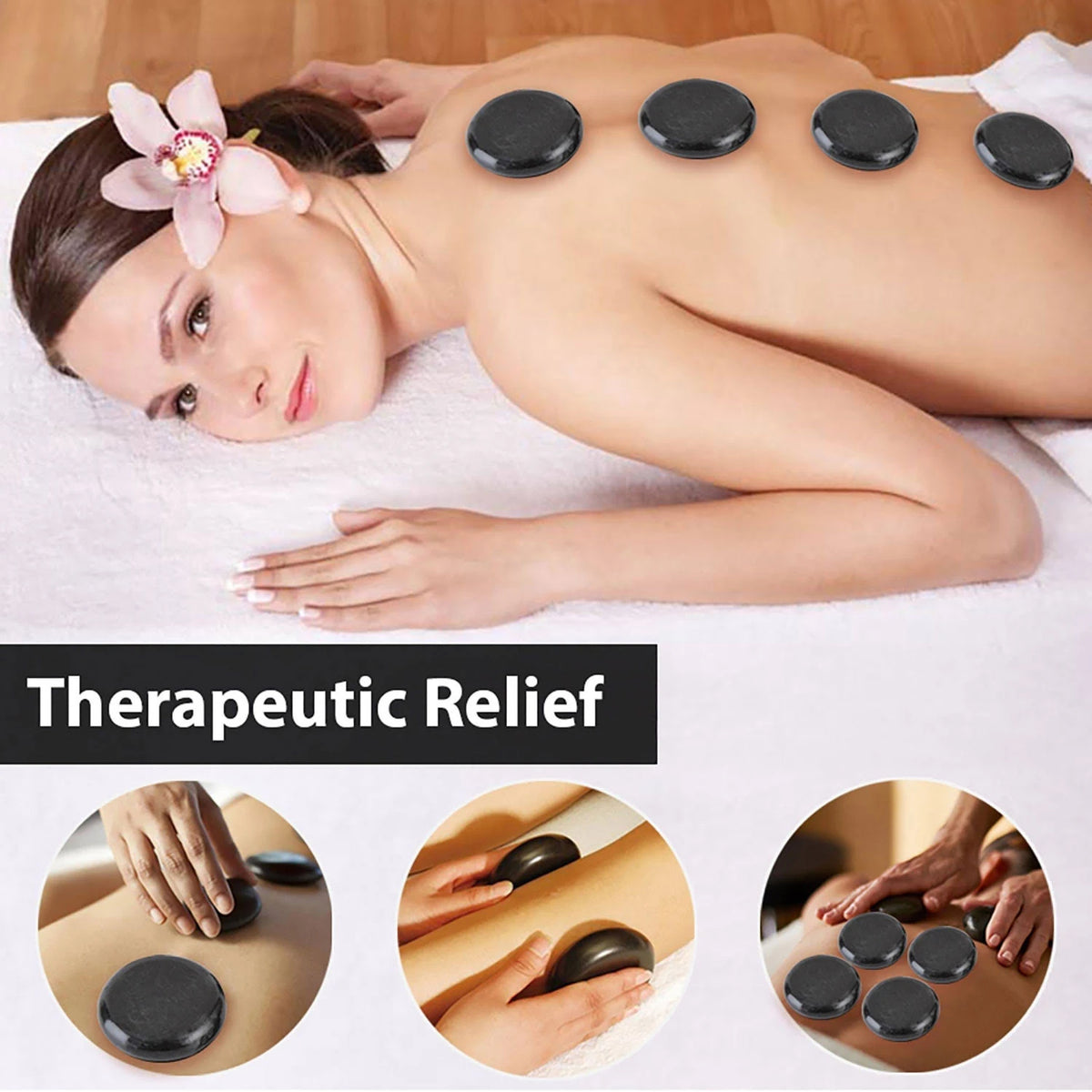12 Round Stones Hot Stone Massage Warmer Set F267653