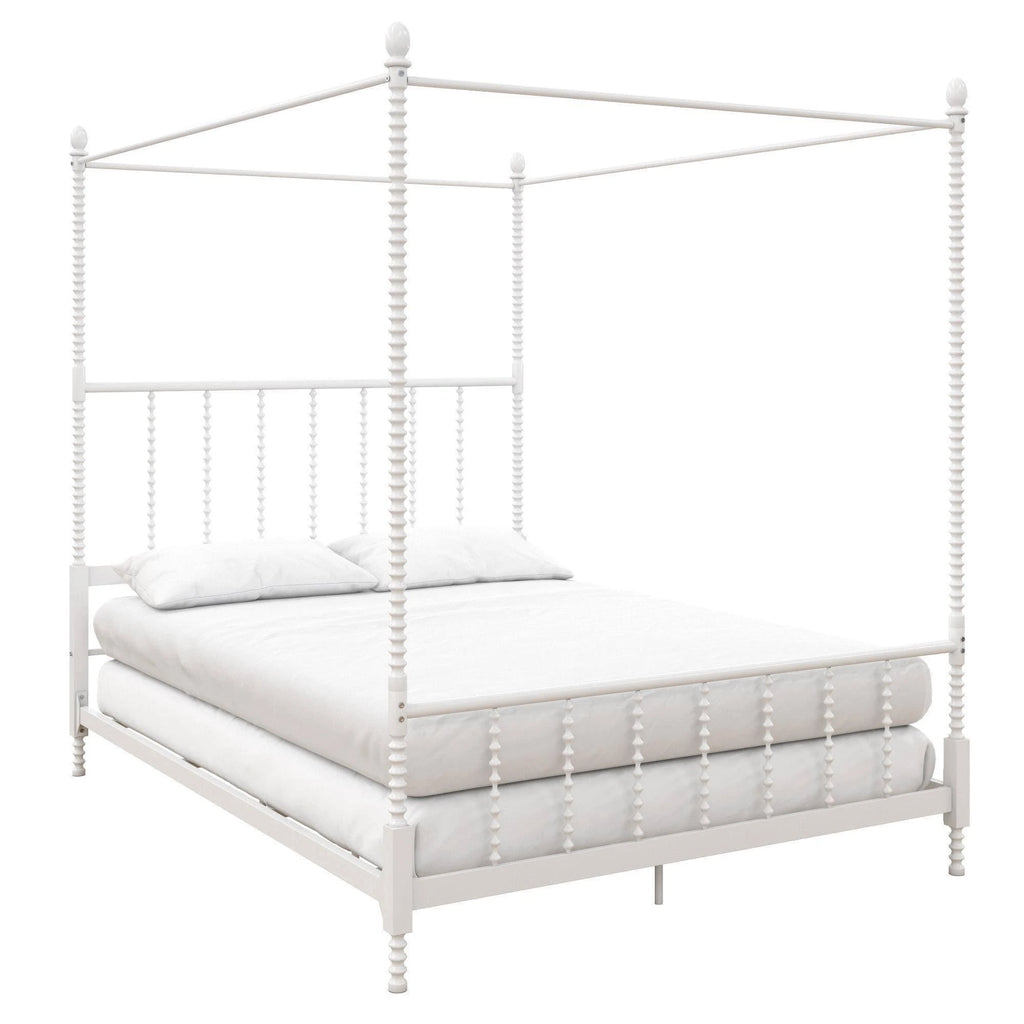 White Metal Canopy Bed K8341