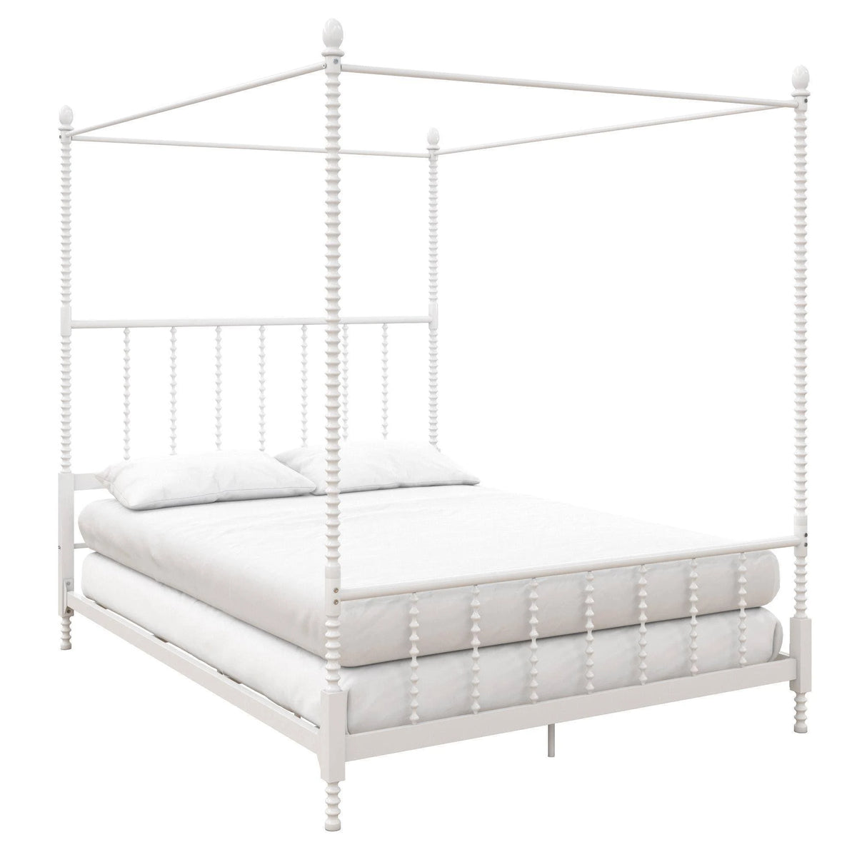 White Metal Canopy Bed K8341
