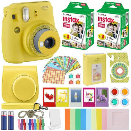 Cobalt Blue Instant Film Camera with 40 Film Bundle H7392