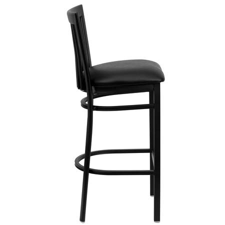 Black Metal Restaurant Barstool with Vinyl Seat L832