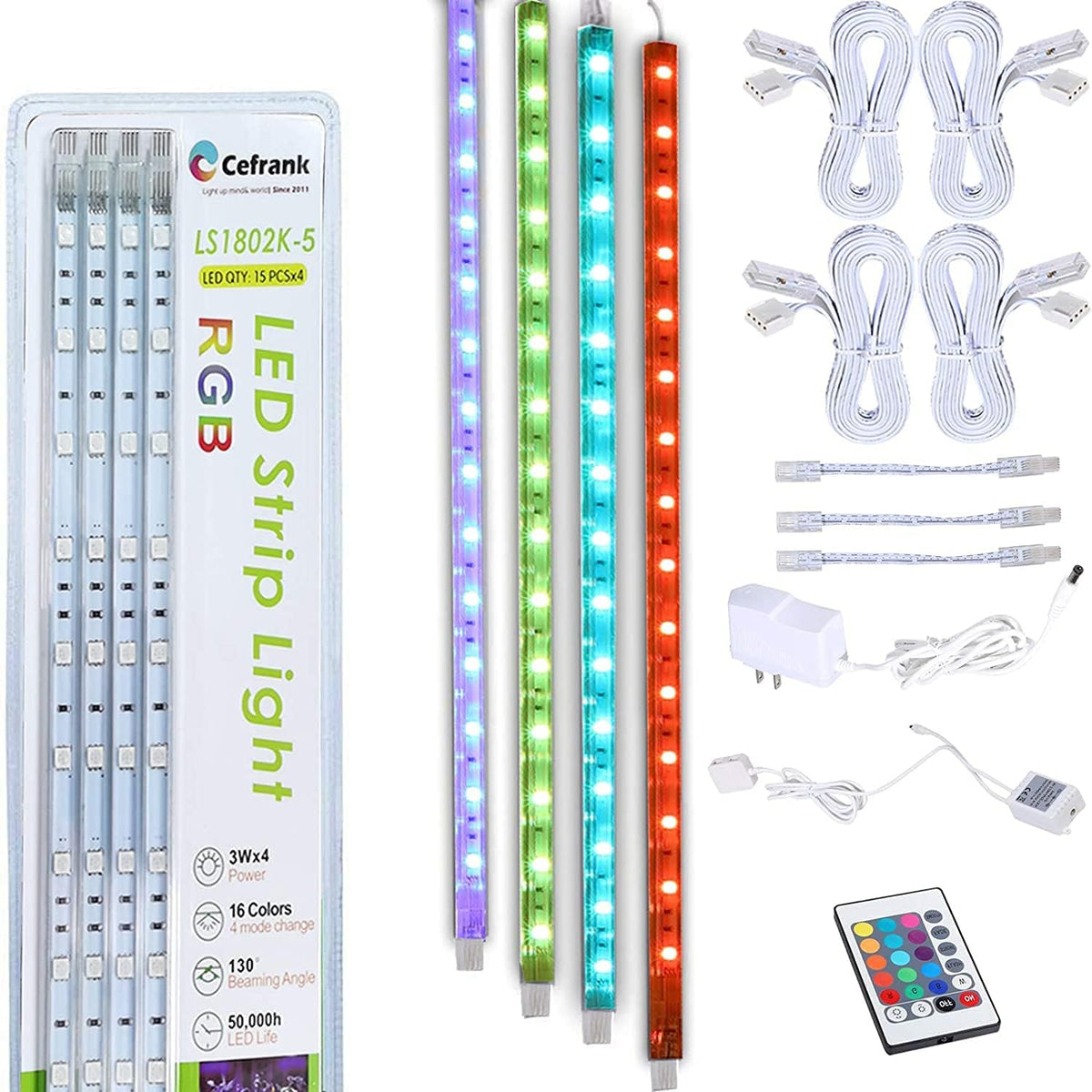 16 Linkable RGB LED Light Bar Kit F65306