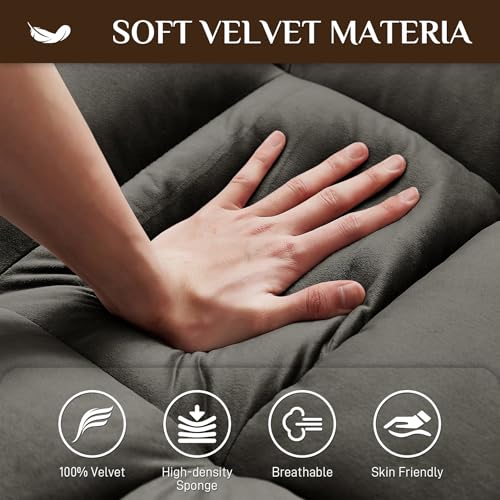 Black Velvet 2 Seater Convertible Sleeper Sofa with Pullout Bed Z71317