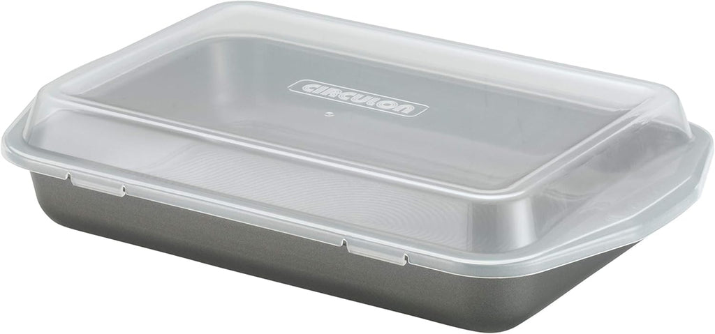 Nonstick Baking Pan With Lid, Rectangle - 9 Inch x 13 Inch, Gray D225