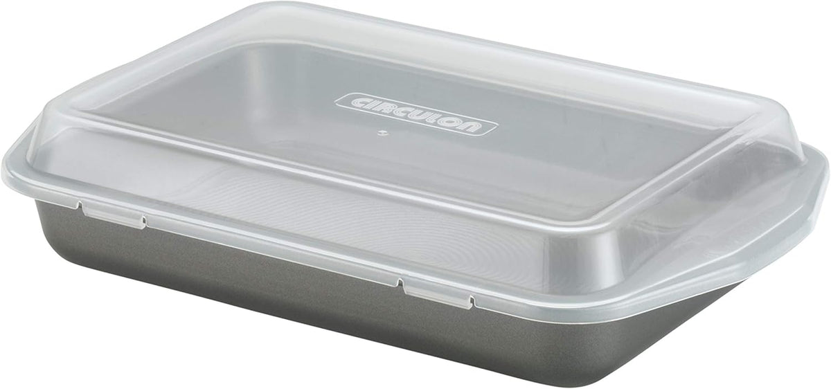 Nonstick Baking Pan With Lid, Rectangle - 9 Inch x 13 Inch, Gray D225