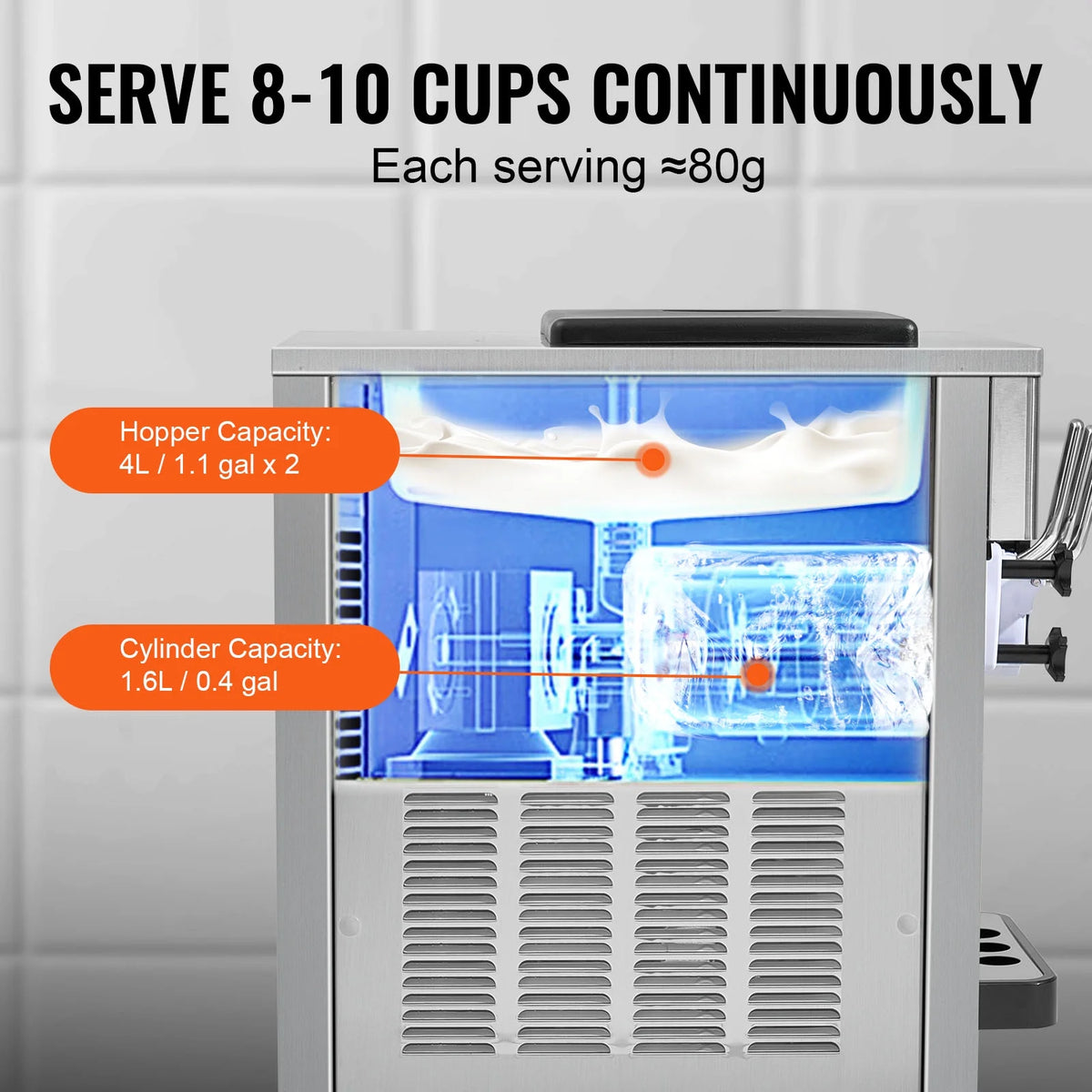 Commercial Soft Serve Ice Cream Machine 3 Flavor Countertop R77076