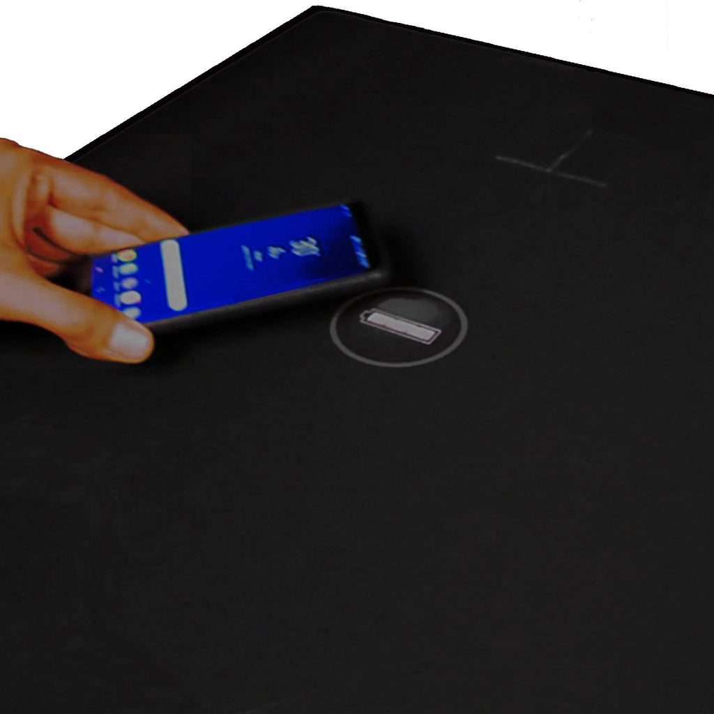 Black Gaming Desk with Infinity Mousepad and Built-in Cellphone Charger R501