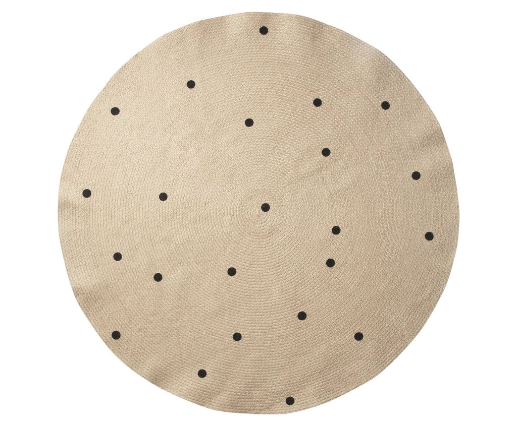 Black Dots Large Jute Carpet U2368