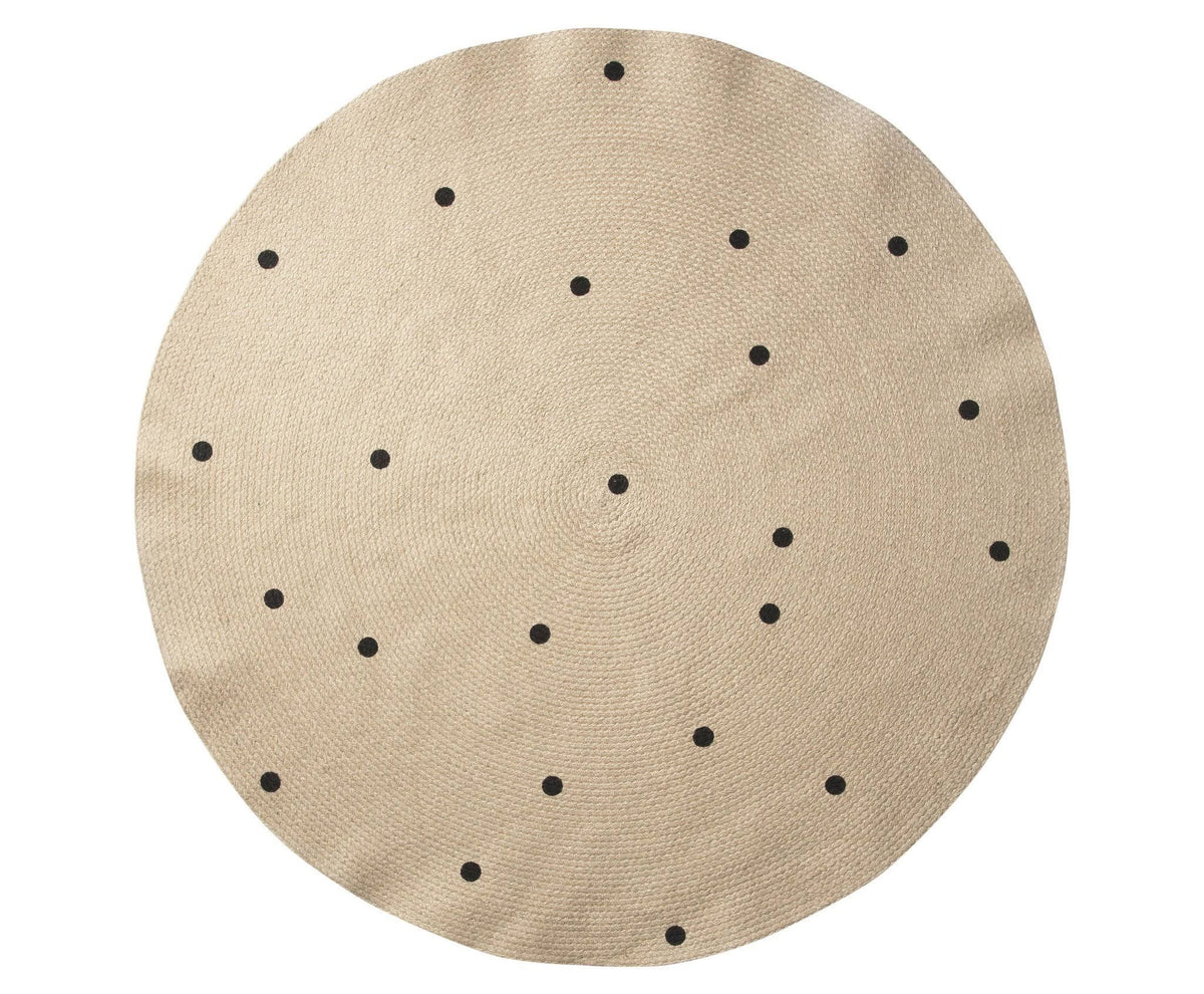 Black Dots Large Jute Carpet U2368