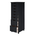 Solid Wood 6+2 Drawer Roll Cart Black D6668