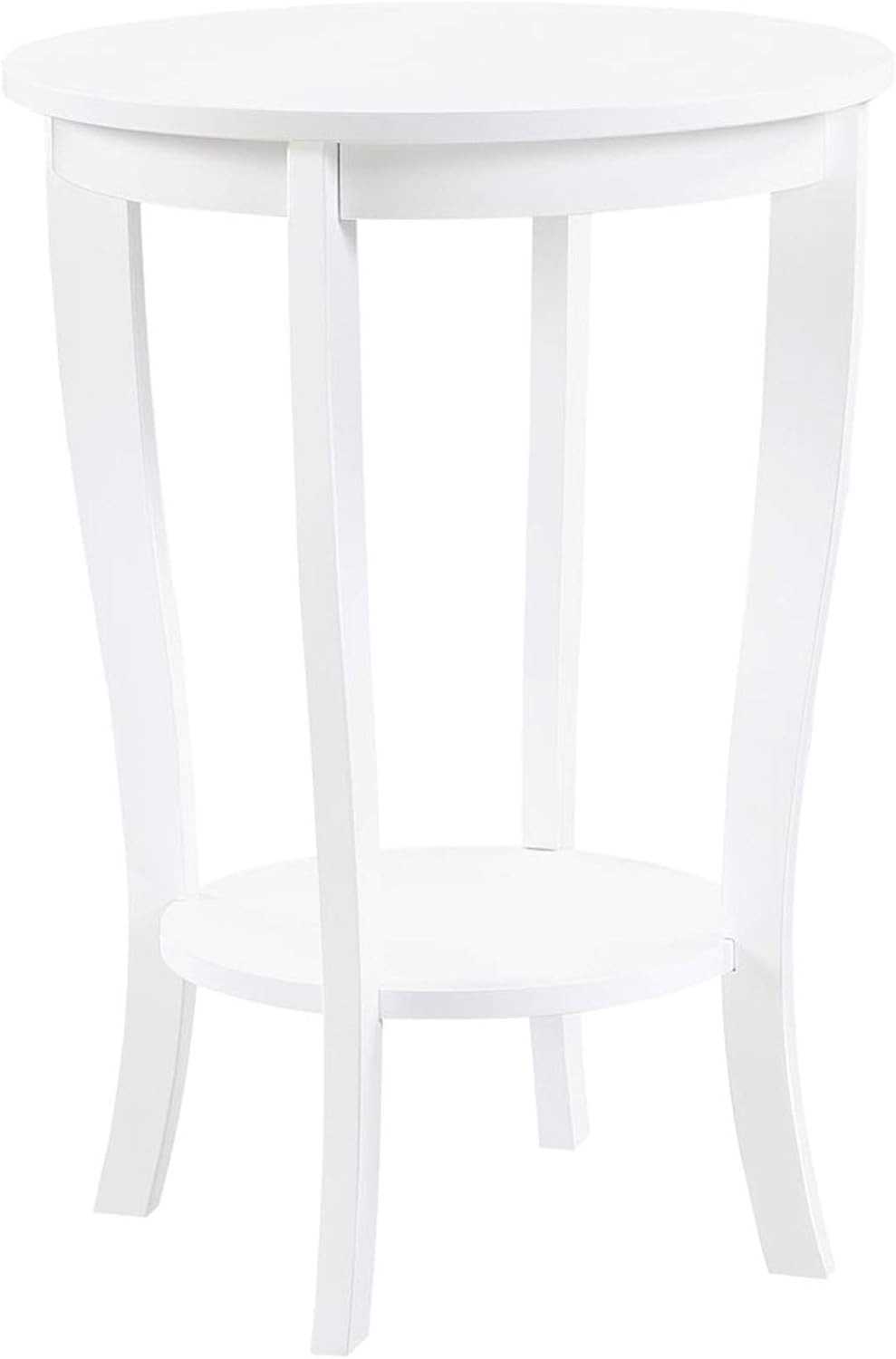 White Faux Marble Round End Table F9073