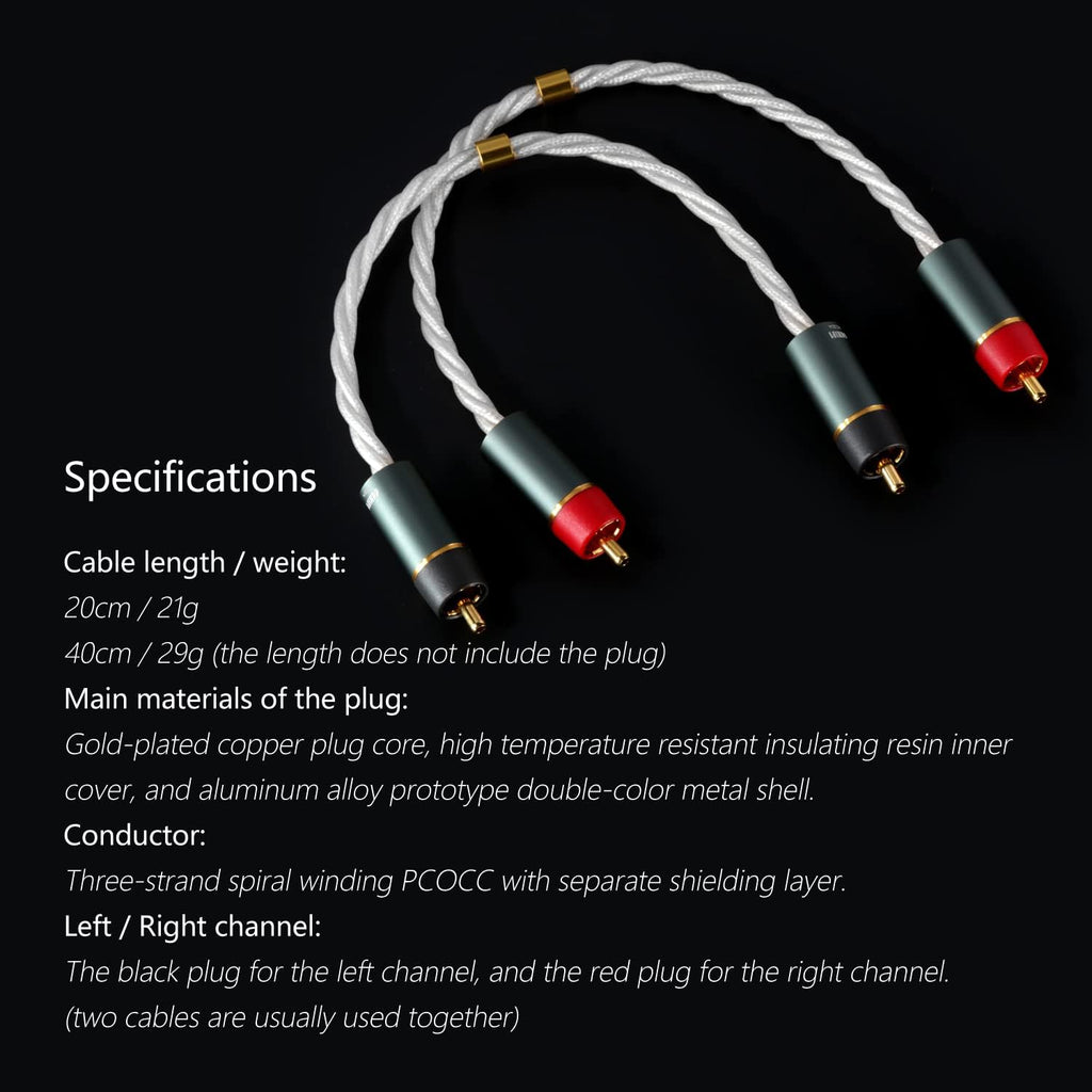 RCA Signal Cable with PCOCC Conductor (20CM) P530