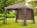 10' x 10' Single-Tier Steel Gazebo with Mosquito Net J496