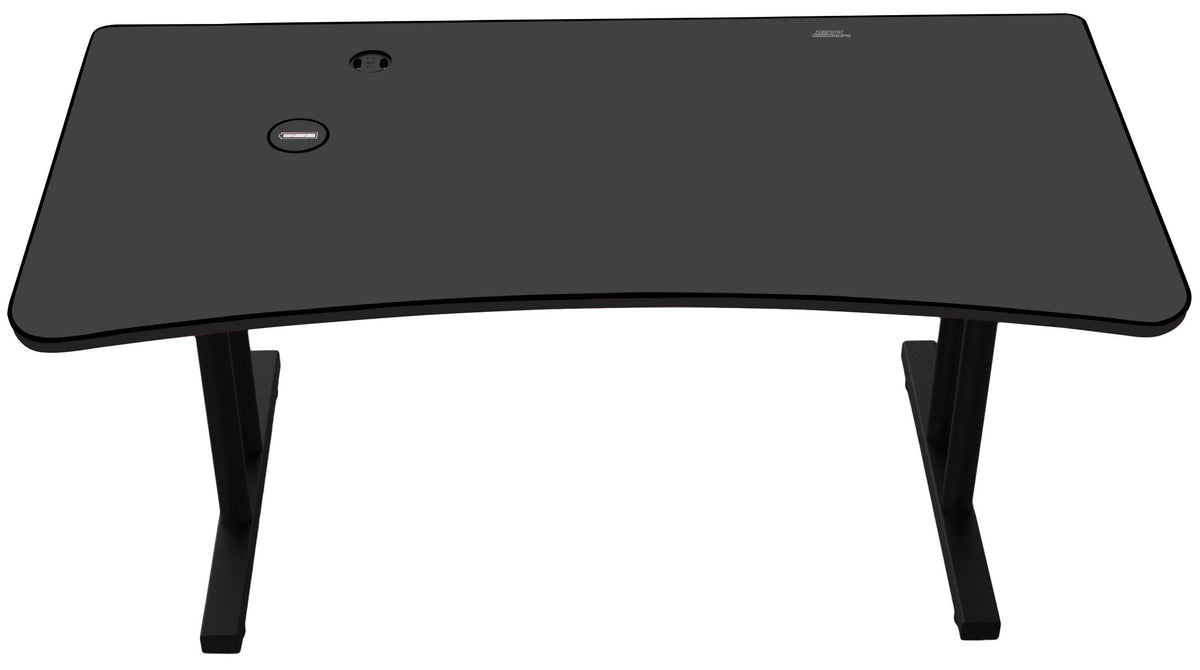 Black Gaming Desk with Infinity Mousepad and Built-in Cellphone Charger R501