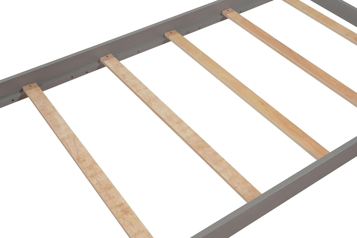 Gray Twin Size Wooden House Bed Z36368