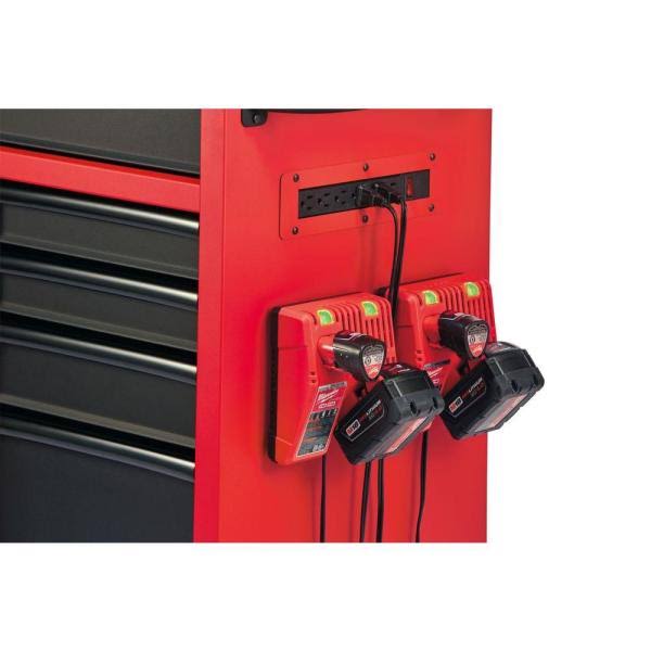 Red 8 Drawer Rolling Steel Storage Cabinet B598