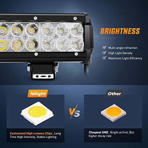 22Inch 480W Triple Row Flood Spot Combo Waterproof Led Light Bar with Wiring Harness D218384