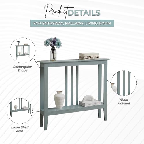 Teal Narrow Console Table with Storage L26303