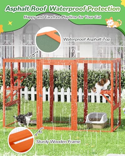 Grey Wooden Cat Enclosure V518961