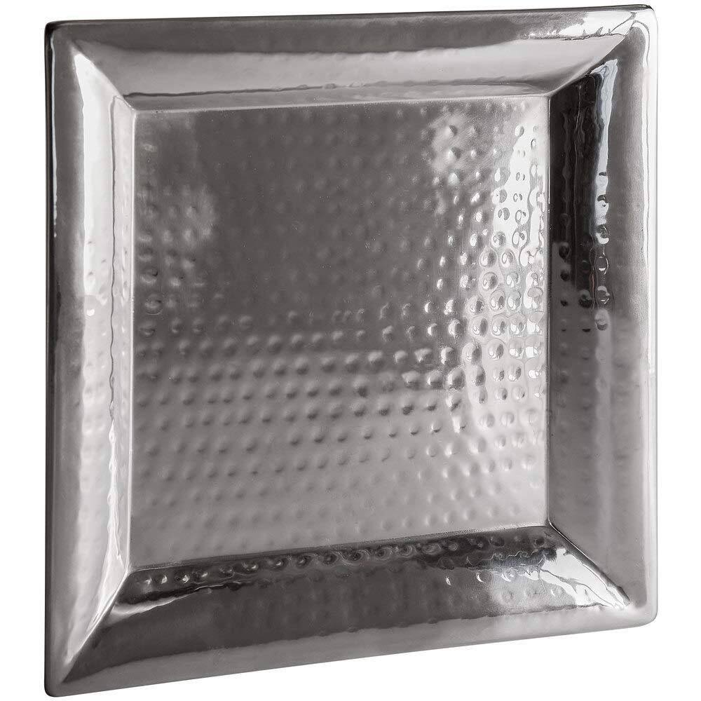 Square Stainless Steel Hammered Serving Tray I4119