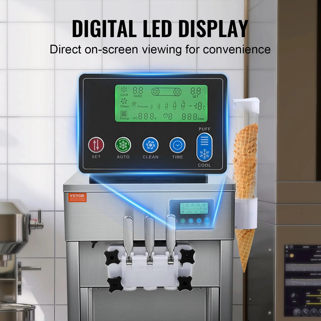 Commercial Soft Serve Ice Cream Machine 3 Flavor Countertop R77076