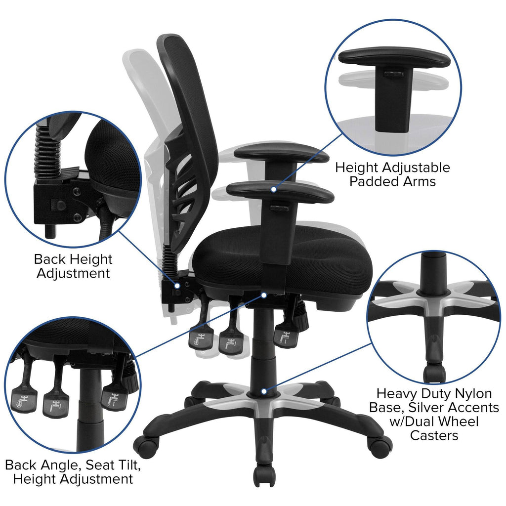 Black Mid-Back Mesh Office Chair A614939