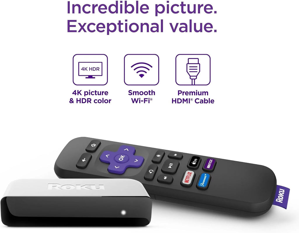 4K HDR Streaming Media Player with HDMI Cable and Remote Z3237