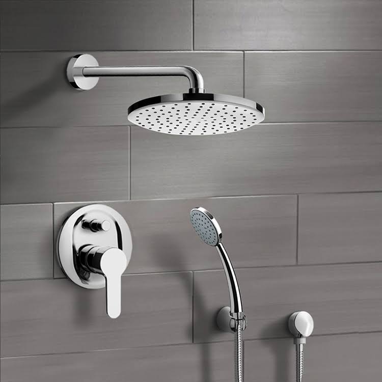 Contemporary Chrome Finish Shower System Kit O292
