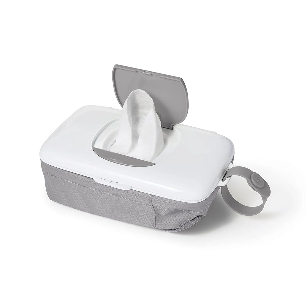 Gray Wipes Dispenser with Diaper Pouch W21619