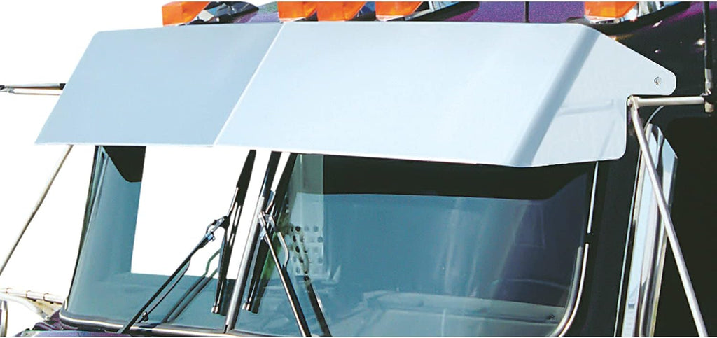 Stainless Steel 13” Blind Mount Drop Visor for Kenworth W900L Style Cab F4689