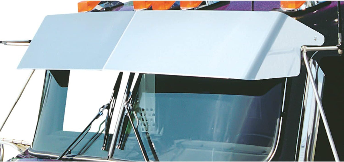 Stainless Steel 13” Blind Mount Drop Visor for Kenworth W900L Style Cab F4689